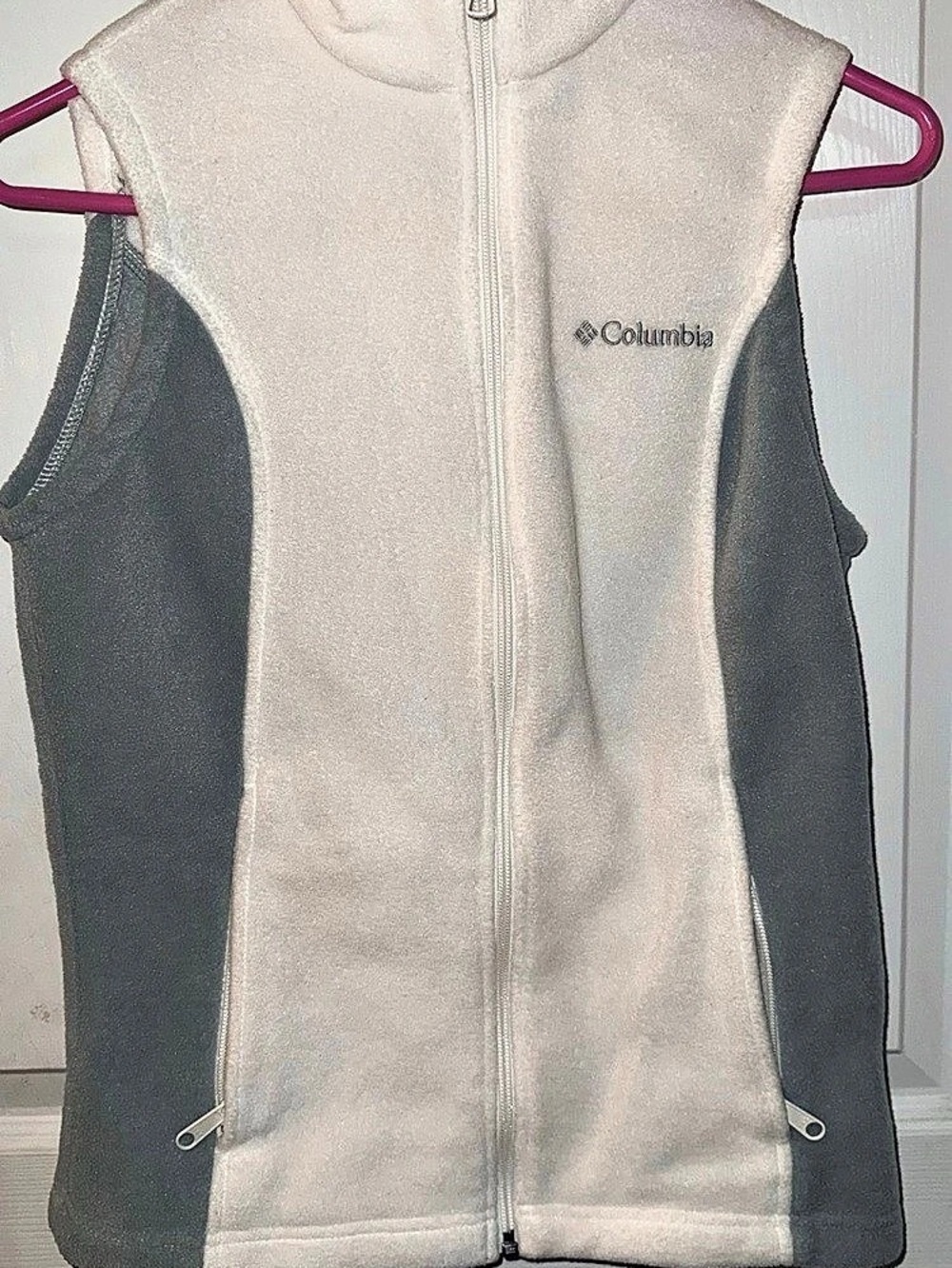 Columbia Benton Springs Fleece Vest White & Gray XS
